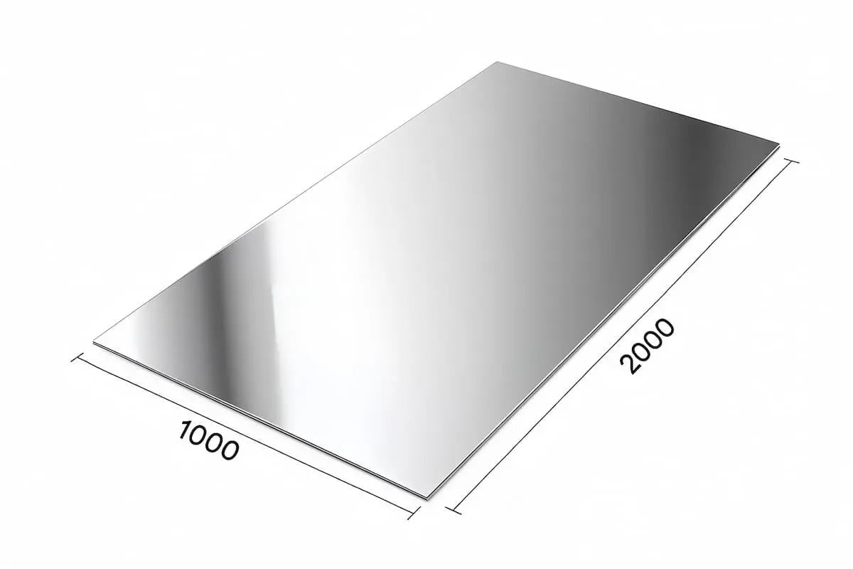 Лист нержавеющий AISI 430 холоднокатанный, зеркальный, 0,5 мм, 1000×2000 мм, в защитной плёнке
